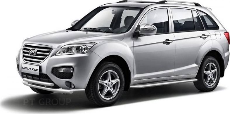 Защита порогов PT Group с алюм. площадкой d51 (НПС) для Lifan X60 2012-2026. Артикул 14010202