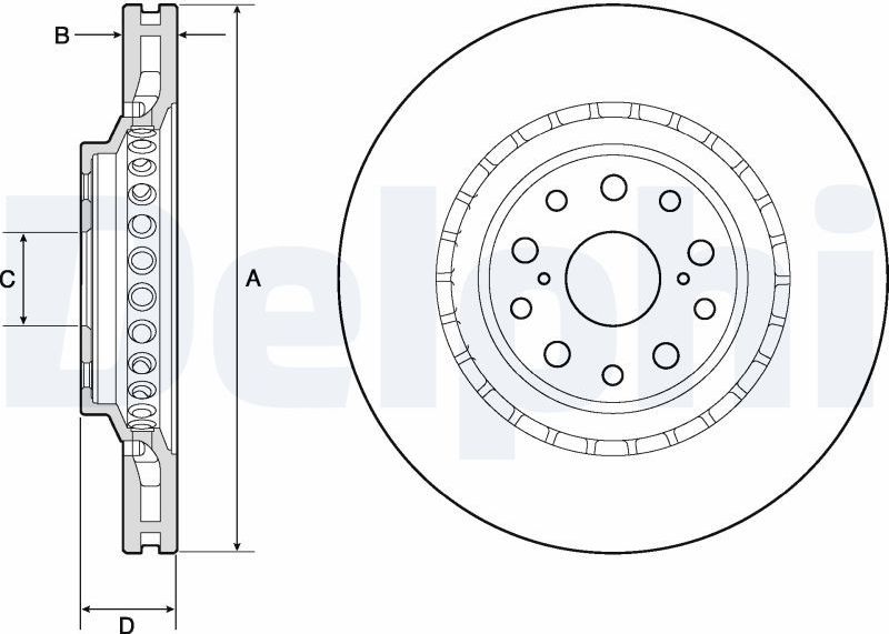 Тормозной диск Delphi. Артикул BG9187C