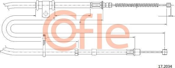Трос ручника (тросик ручного тормоза) Cofle. Артикул 92.17.2034