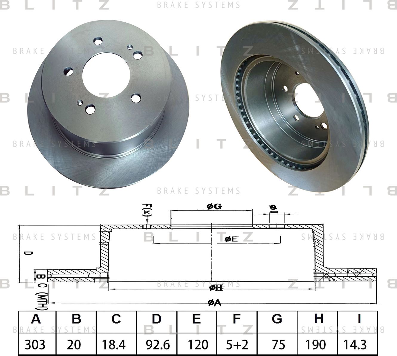 Диск тормозной (Blitz). Артикул BS0542
