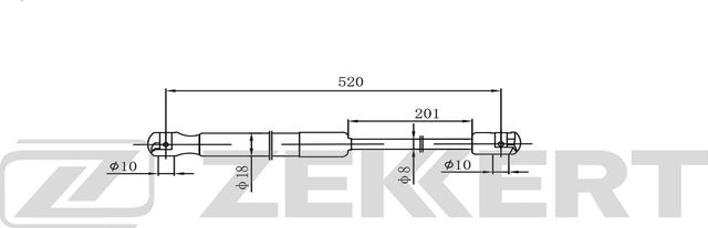 Амортизатор (упор) багажника Zekkert. Артикул GF-2584