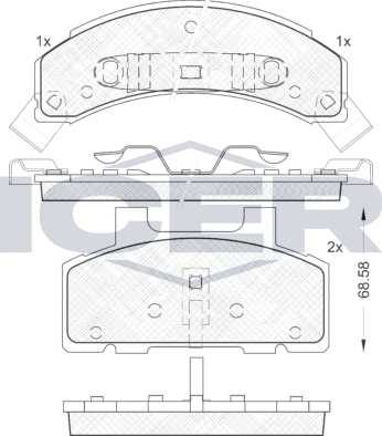 Тормозные колодки Icer передние для Pontiac Trans Sport I 1989-1992. Артикул 181414