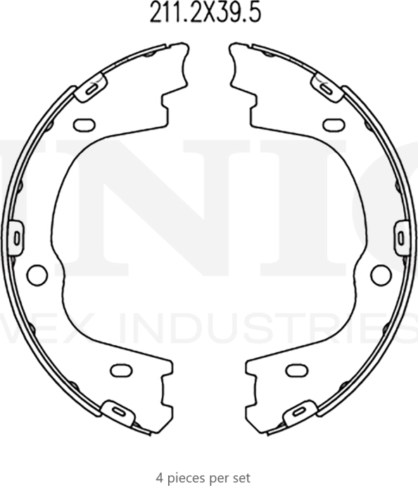 Колодки тормозные барабанные, комплект (Unio). Артикул BRP-10097