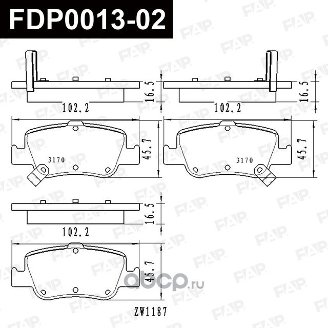 Колодки тормозные задние (FAP). Артикул FDP001302