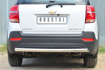 Защита RusStal заднего бампера d63 дуга для Chevrolet Captiva 2013-2016. Артикул CAPZ-001753