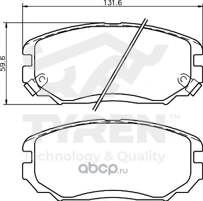 Колодки тормозные дисковые | перед | (Tyren). Артикул TYR1216101