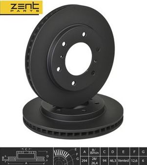Тормозной диск Zentparts. Артикул Z06278