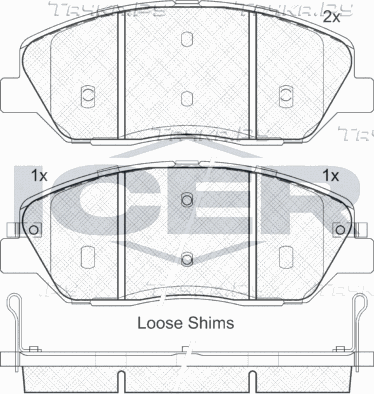 Тормозные колодки Icer передние для Kia Mohave I 2007-2026. Артикул 181828