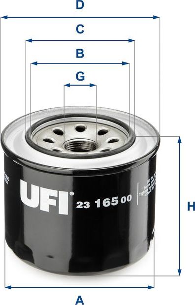 Масляный фильтр UFI. Артикул 23.165.00