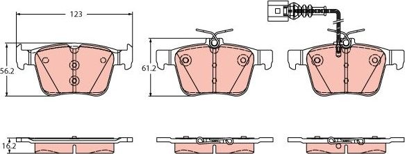 Тормозные колодки TRW задние для Audi TT III (8S) 2016-2026. Артикул GDB2358