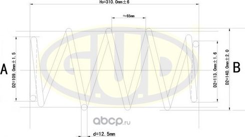 Пружина подвески G.U.D. передняя для Opel Zafira A 1999-2005. Артикул GCS063468