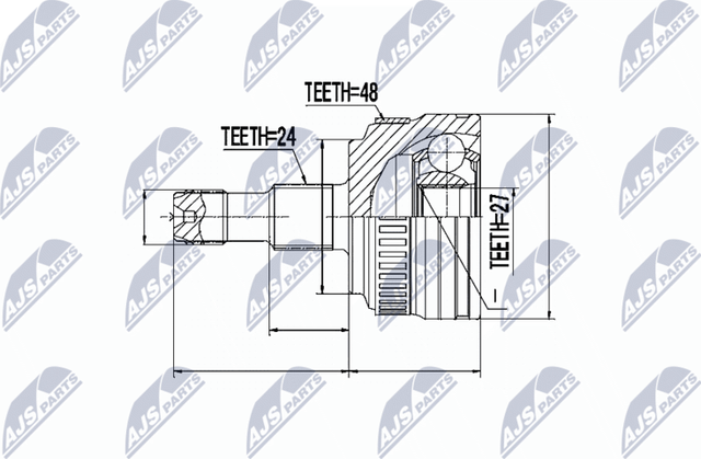 Шрус наружный (граната) NTY для Mercedes-Benz Vaneo 2002-2005. Артикул NPZ-ME-005