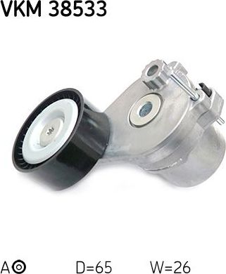Натяжной ролик (натяжитель) приводного поликлинового ремня SKF. Артикул VKM 38533