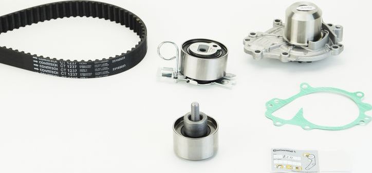 Помпа (водяной насос) с комплектом ремня ГРМ ContiTech. Артикул CT1237WP1