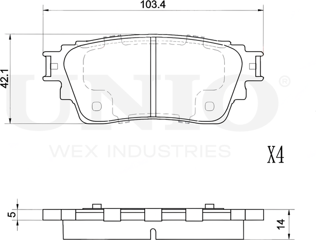 Колодки тормозные дисковые, комплект (Unio). Артикул BRP-20477
