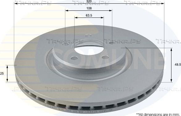 Тормозной диск Comline Comline. Артикул ADC1242V
