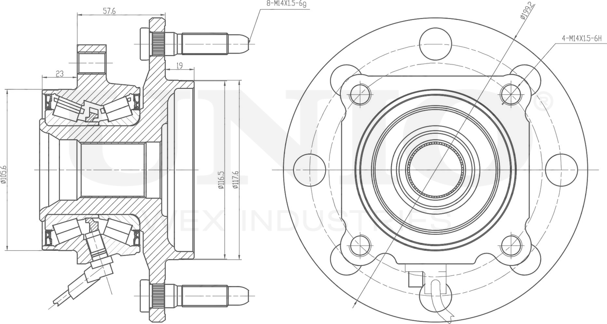 Ступица колеса с интегрированным подшипником (Unio). Артикул HUB-20300