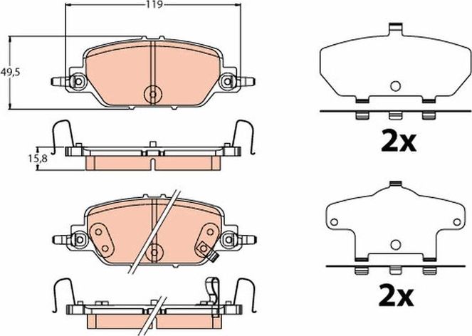 Тормозные колодки TRW. Артикул GDB2217