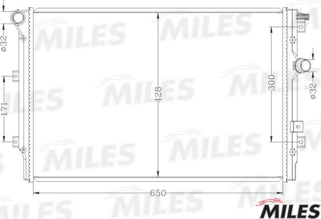 Радиатор охлаждения двигателя Miles (алюминий). Артикул ACRB189