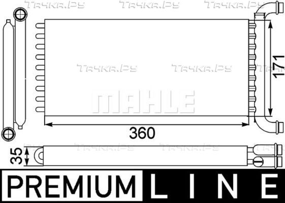 Радиатор отопителя (печки) Mahle Premium. Артикул AH 166 000P