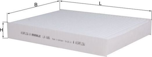 Салонный фильтр Mahle для Renault Trafic III 2014-2026. Артикул LA 686