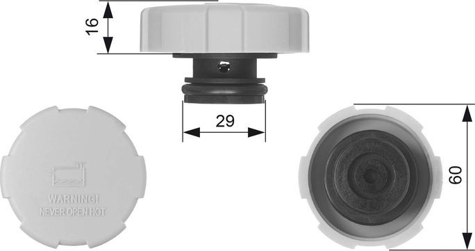 Крышка радиатора Gates. Артикул RC231