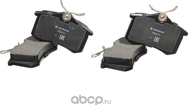 КОЛОДКИ ЗАДНИЕ ДЛЯ А/М VW POLO SEDAN RUS 1KT (10-) ДИСКОВЫЙ ТОРМОЗ К-Т 4 ШТ ( (Volram). Артикул VR26151