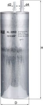 Топливный фильтр Mahle-Knecht. Артикул KL 229/2