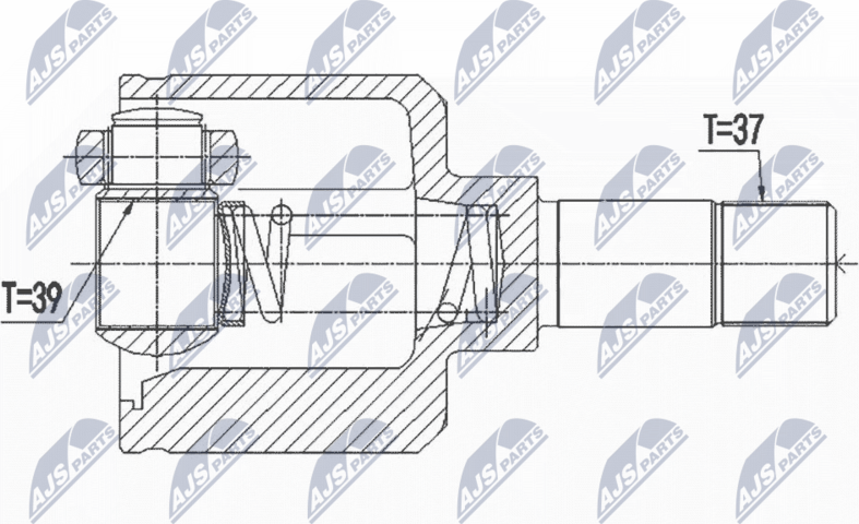 Шрус внутренний (граната) NTY. Артикул NPW-PE-056