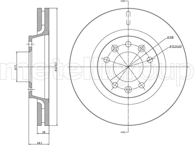 Тормозной диск Metelli. Артикул 23-0887C