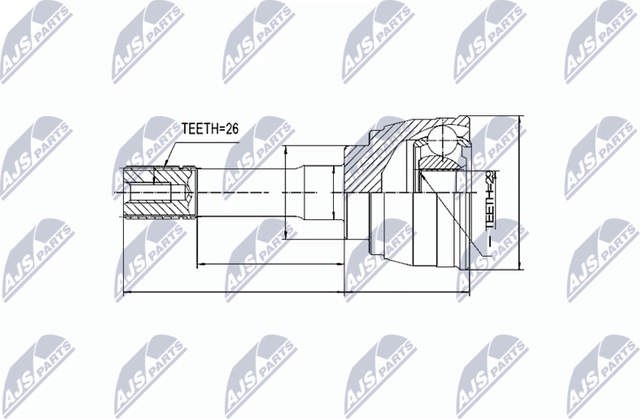 Шрус наружный (граната) NTY для Suzuki Grand Vitara II 1998-2005. Артикул NPZ-SU-027