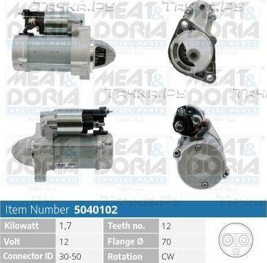 Стартер Meat & Doria для Mercedes-Benz E-Класс IV (W212, S212, C207) 2009-2016. Артикул 5040102