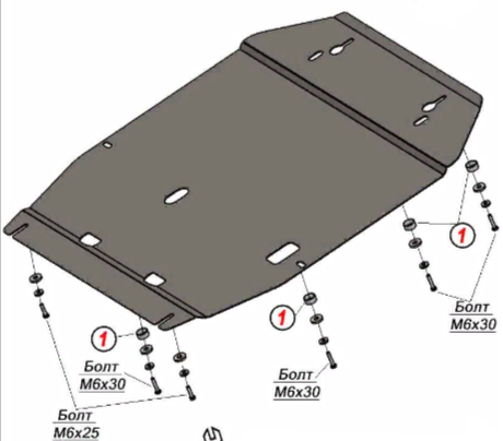 Защита алюминиевая Alfeco для картера и КПП Geely Okavango 2020-2026. Артикул ALF.08.28al