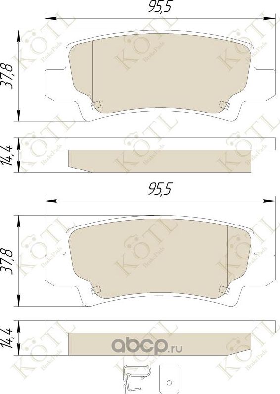 Колодки тормозные дисковые задние к-т с датчиком износа TOYOTA COROLLA (E12) 02>06 (Kotl) Kotl. Артикул 3289kt