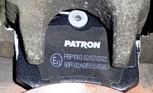 Тормозные колодки Patron задние для Citroen C3 II 2009-2011. Артикул PBP1083