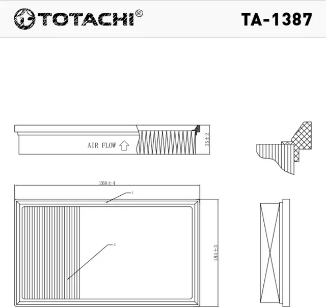 TOTACHI TA-1387 VIC A-1029 OEM 17801-38010 Totachi. Артикул TA1387