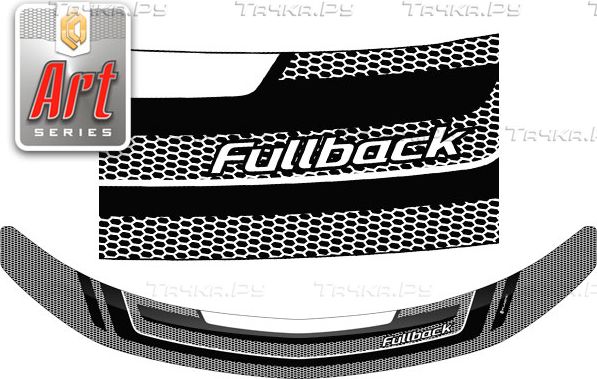 Дефлектор СА Пластик для капота (Серия Art белая) Fiat Fullback  2016–2026. Артикул 2010011412516