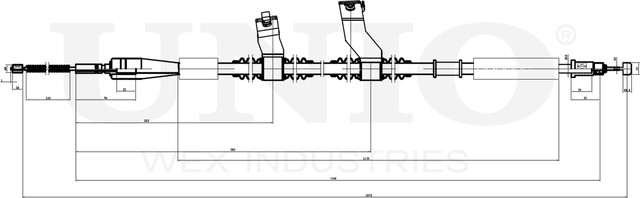 Трос стояночного тормоза задний правый (Unio). Артикул CAB-60002