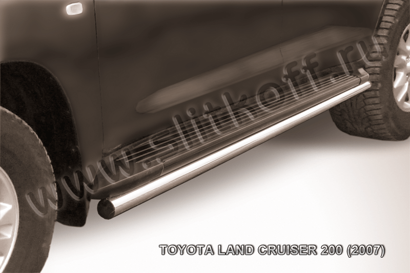 Защита Slitkoff штатного порога d57 для Toyota Land Cruiser 200 2007-2012. Артикул TLC2-019