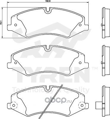 Дисковые тормозные колодки (Tyren). Артикул TYR1218261