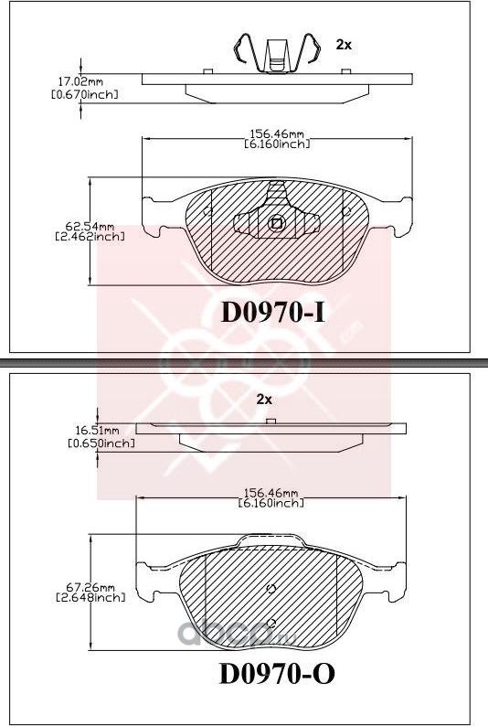 Brake pads (Frictionmaster). Артикул ELT970