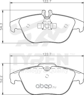 Колодки тормозные дисковые | зад | (Tyren). Артикул TYR1215601