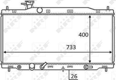Радиатор охлаждения двигателя NRF (алюминий). Артикул 58456