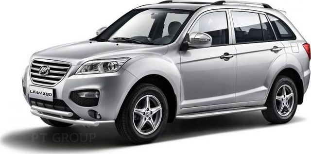 Защита порогов PT Group с алюм. площадкой d51 (НПС) для Lifan X60 2012-2026. Артикул 14010202