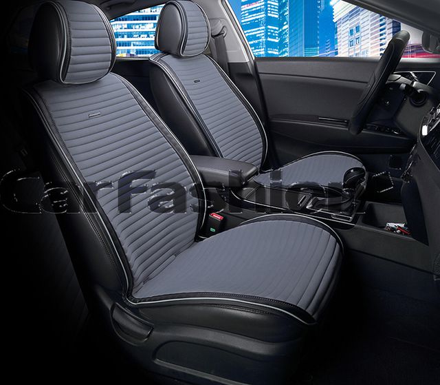 Накидки универсальные CarFashion Monaco на переднее сидения авто, цвет Черный/Темно серый/Серый/Серый. Артикул 21837