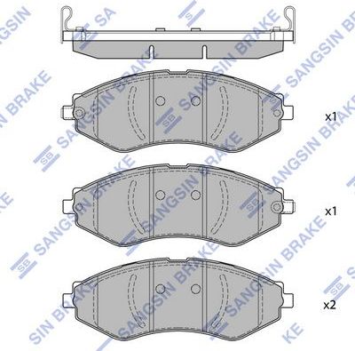 Тормозные колодки Sangsin Hi-Q. Артикул SP1918