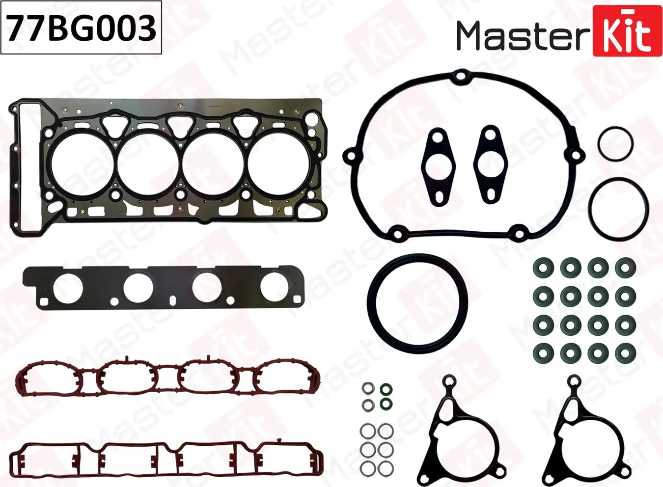 77BG003 Верхний комплект прокладок ГБЦ Audi A4  A5  S5  Q3  Q5 (CBFA CCZA CAEB) 1.8 TFSI/2.0 TFSI (Master KIT). Артикул 77bg003