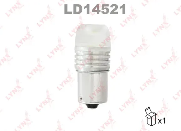 Лампа светодиодная LED P21W S25 12V BA15S 12000K (Lynxauto). Артикул ld14521