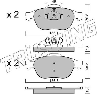 Тормозные колодки Trusting. Артикул 345.2