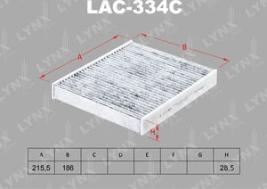Салонный фильтр LYNXauto для Toyota Hilux VII 2015-2015. Артикул LAC-334C
